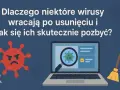 Zły wirus na ekranie laptopa, lupa bada go, a miotła czeka. Dowiedz się, co to jest wirus i jak go pokonać.