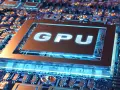 Zbliżenie na procesor graficzny (GPU) na płycie głównej, symbolizujący wysoką wydajność karty graficznej.