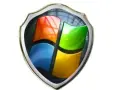 Tarcza z logo Windows, symbolizująca antywirus na Windows 7, chroni Twój system.