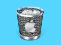 Ikona kosza na śmieci z logo Apple. Dowiedz się, jak znaleźć kosz w komputerze, aby odzyskać usunięte pliki.
