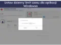 Ustawienia kontroli rodzicielskiej Windows: okno dialogowe pozwala na ustawienie dziennego limitu czasu dla aplikacji Steam lub zezwolenie na dostęp na stałe.