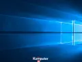 Niebieskie tło z logo Windows. Dowiedz się, jak wyłączyć laptopa, aby bezpiecznie zakończyć pracę.