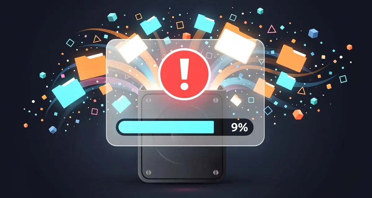 Błąd w systemie windows c! Pliki wylatują z dysku, pasek postępu 9%.