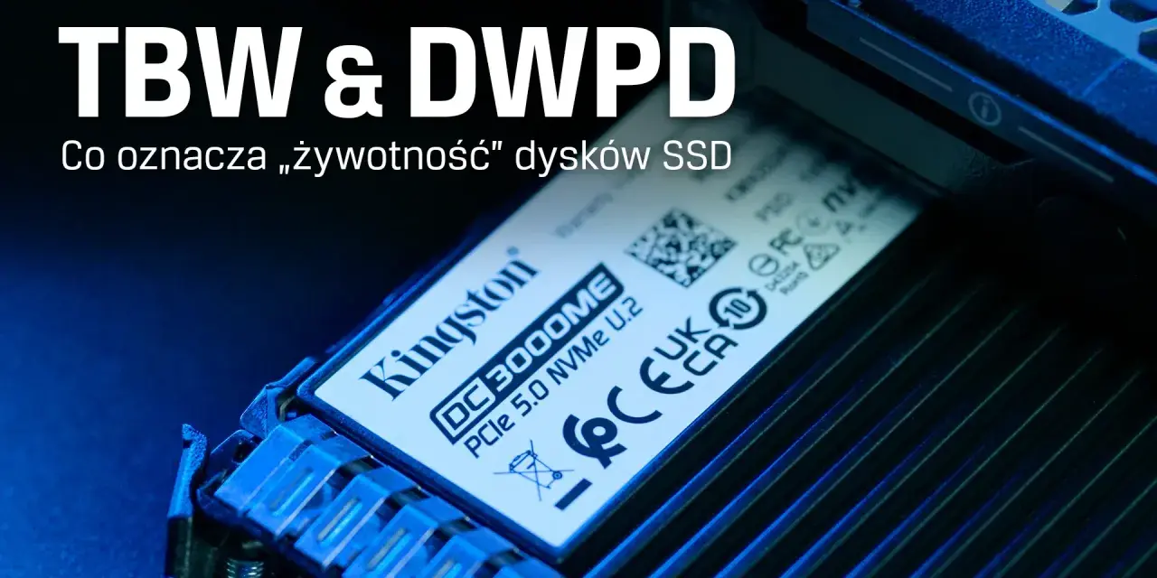 Dysk Kingston DC3000ME NVMe U.2. Wyjaśnienie, co to TBW i DWPD, czyli żywotność dysków SSD.
