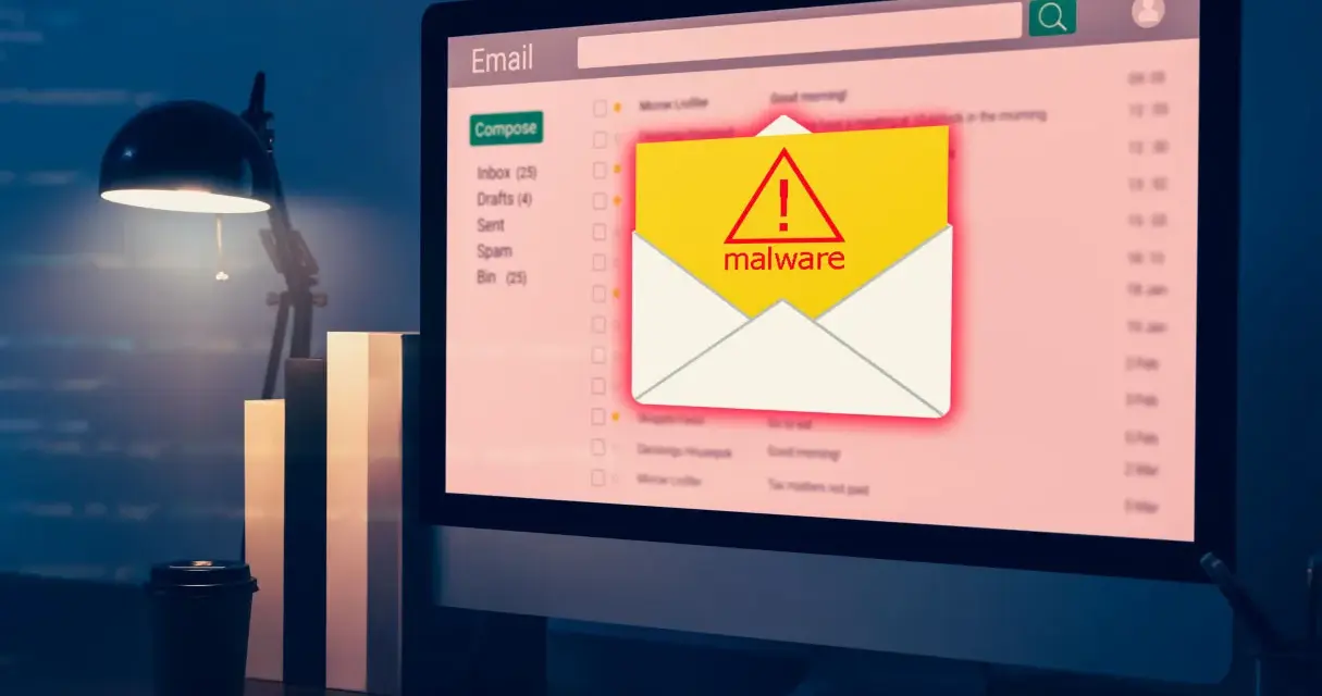 Komputer wyświetla ostrzeżenie o złośliwym oprogramowaniu w skrzynce e-mail. Uważaj na wirusy na komputerze!