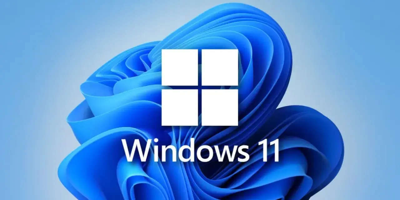 Logo Windows 11 na tle niebieskich fal. To jest co to jest Windows - system operacyjny.