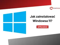 Jak zainstalować Windowsa 11 na nowym komputerze? Ikona Windows i tekst z pytaniem. Sprawdź poradnik.