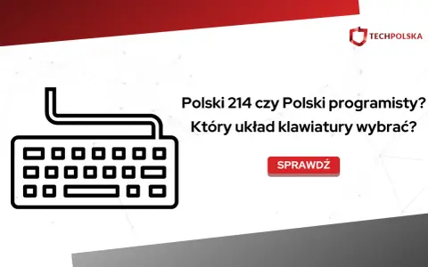 Ikona klawiatury i pytanie: Polski 214 czy Polski programisty? Który układ klawiatury wybrać? Sprawdź!