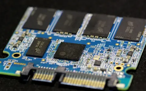 Dysk SSD z układami pamięci, kluczowy element, by zwiększyć pamięć w laptopie.