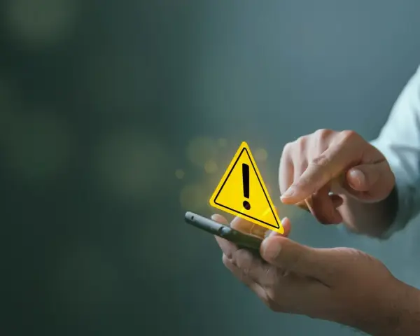 Ostrzeżenie na telefonie. Czy to spam? Uważaj na podejrzane powiadomienia.