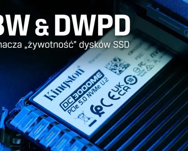 Dysk Kingston DC3000ME NVMe U.2. Wyjaśnienie, co to TBW i DWPD, czyli żywotność dysków SSD.
