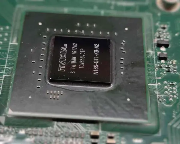 Układ NVIDIA, czyli GPU, to serce grafiki w komputerze. Ten konkretny model to N16S-GT1-KB-A2.