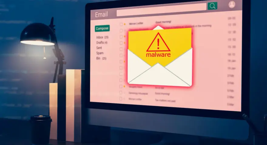 Komputer wyświetla ostrzeżenie o złośliwym oprogramowaniu w skrzynce e-mail. Uważaj na wirusy na komputerze!