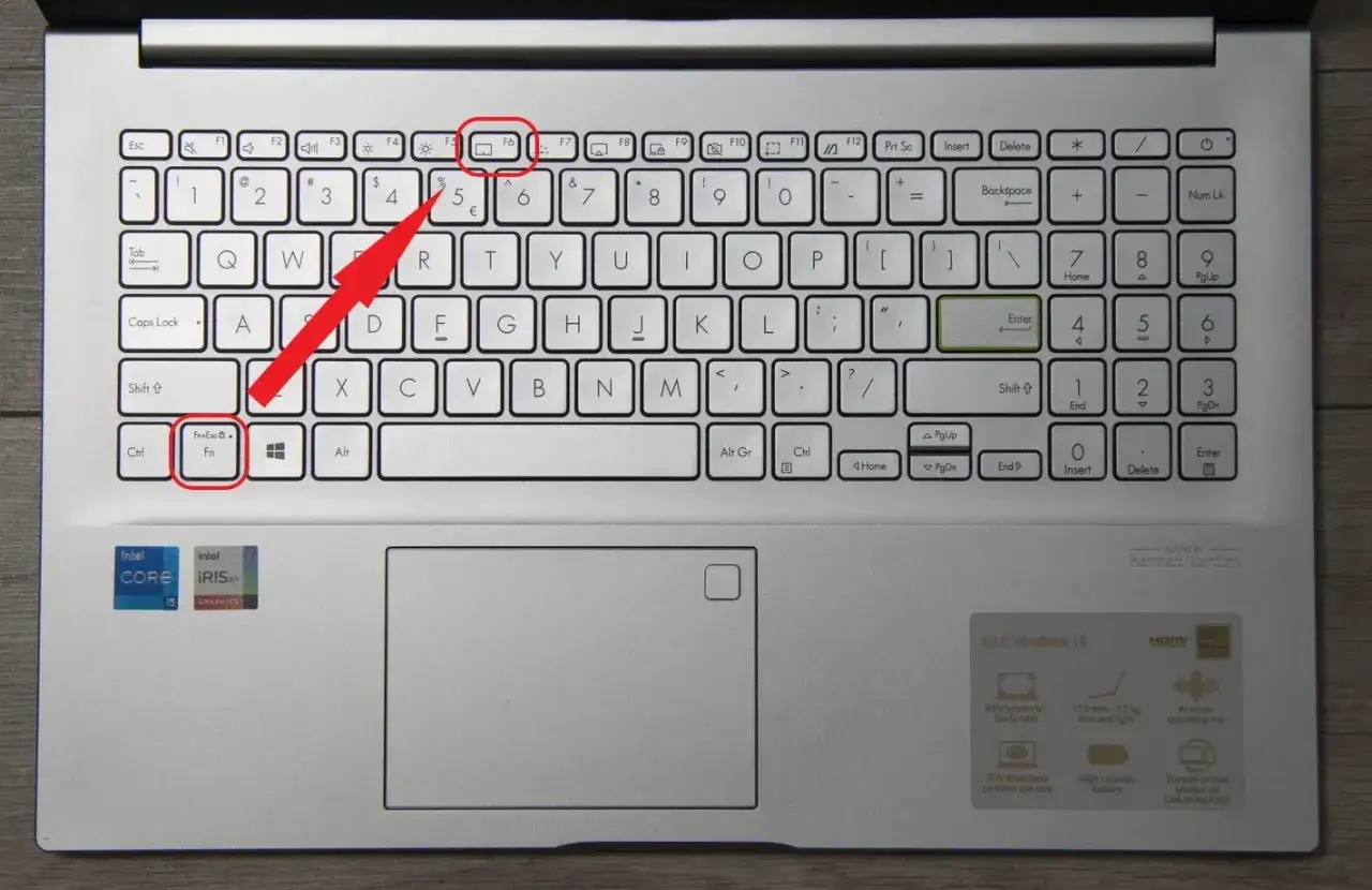 Klawisz Fn+Esc do włączenia touchpada HP.