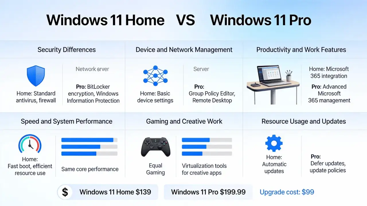 Porównanie Windows 11 Home i Pro. Dowiedz się, jaki procesor do Windows 11 będzie najlepszy, biorąc pod uwagę funkcje, wydajność i ceny.