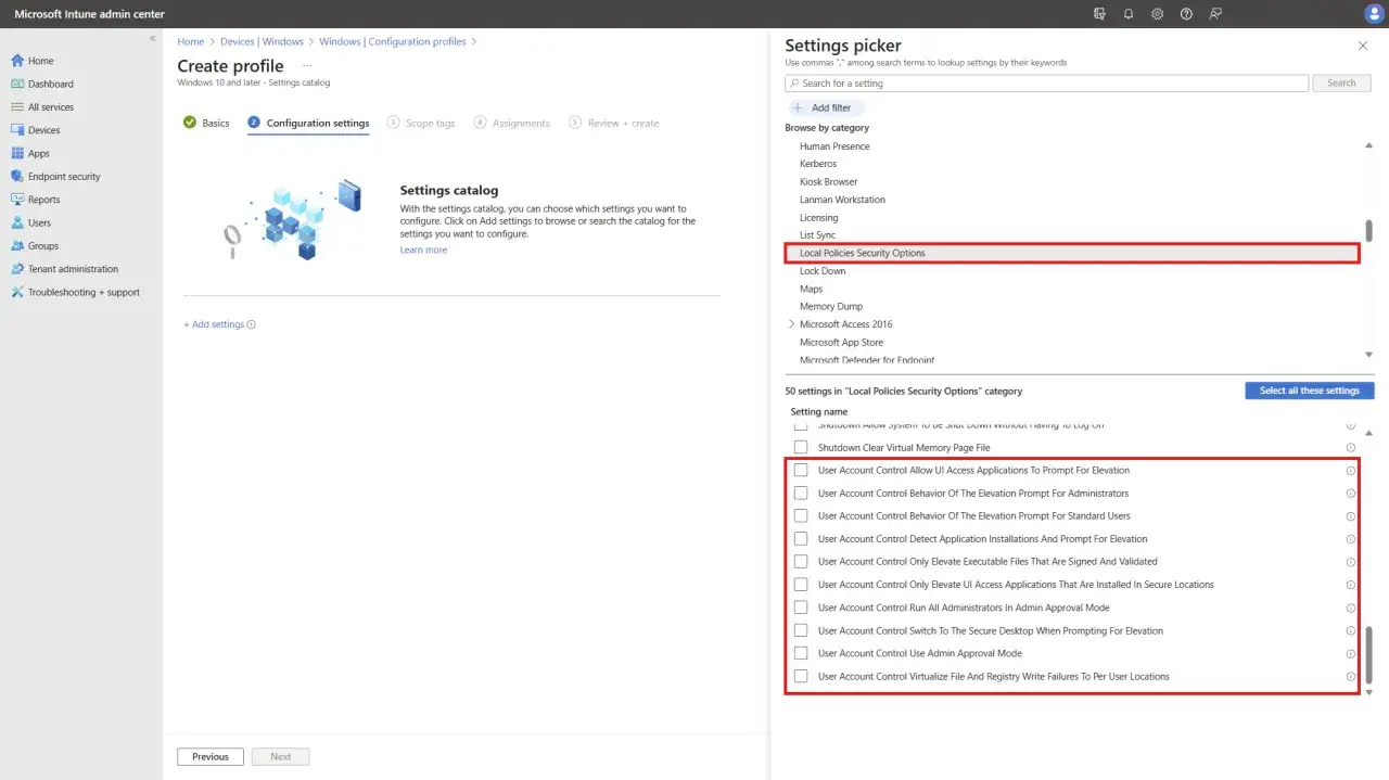 Konfiguracja profilu Windows 10: wybierz